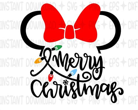Minnie Merry Christmas SVG / Merry Christmas DXF Christmas | Etsy