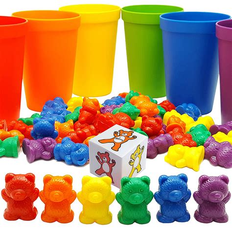 Bear Counting Math Manipulatives Plastic Action Figure Toy Set For Kids
