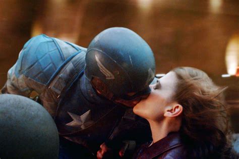 Captain America And Black Widow Kiss Cartoon
