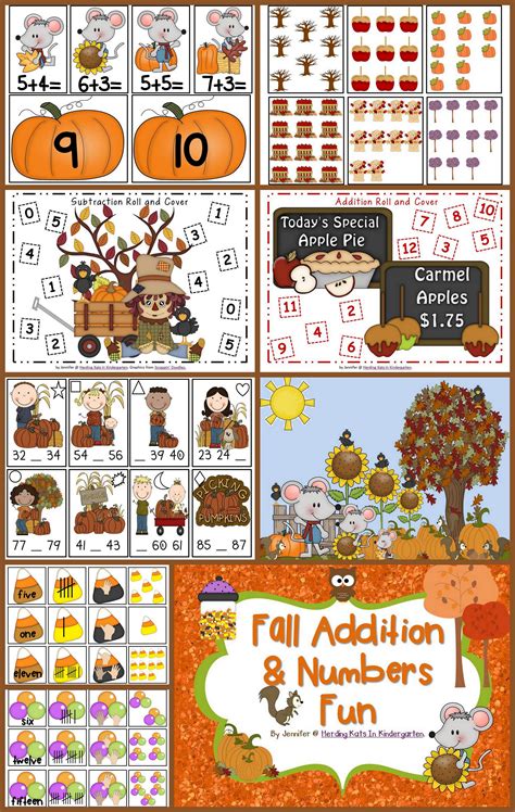 Fall Math Centers For Number Sense And Addition Fall Math Centers Addition Fun Math Work