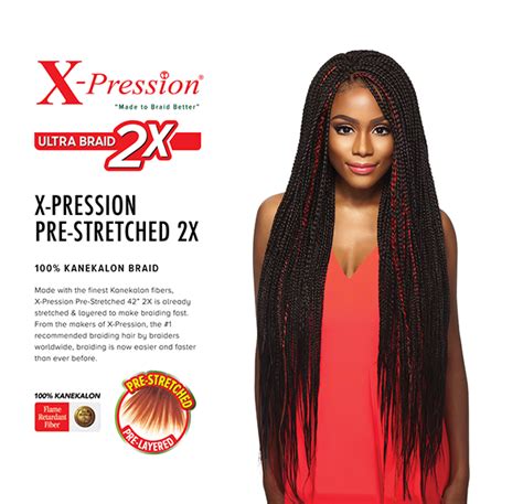 Xpression pre stretched braiding hair 1b. OUTRE X-PRESSION 2X ULTRA BRAID 42″ (PRE STRETCHED ...