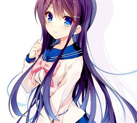 Beautiful Girlwith Blue Eyes In School Uniform Garotos Anime Animes