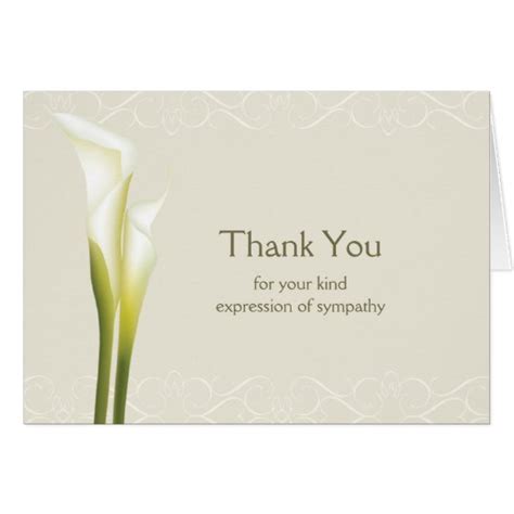 Sympathy bible verses for funerals and condolences by karen frazier. Calla Lily Sympathy Thank You Cards | Zazzle.com