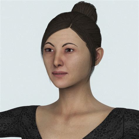 artstation realistic beautiful asian girl character 3d model resources