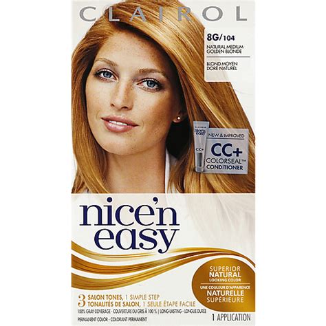 Clairol Nice N Easy 8g104 Natural Medium Golden Blonde Permanent Hair Color 1 Kit Hair
