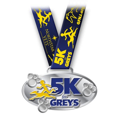 5k For Greys Virtual 5k Medal About Greyhounds