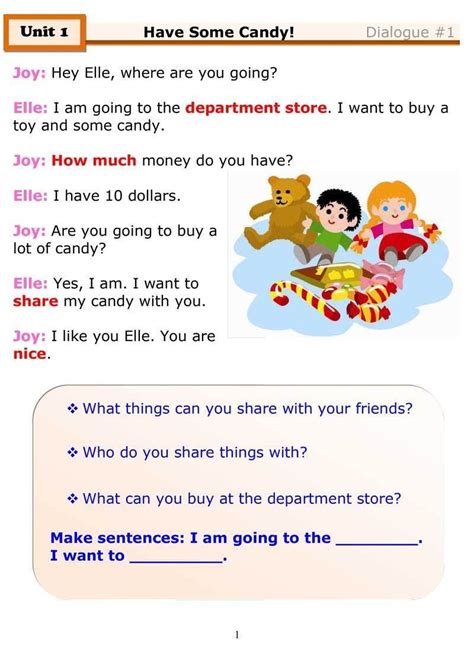 English Conversation Worksheets For Beginners