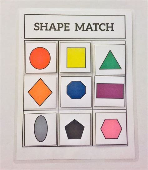Shape Match Game Learning Game Educational Math Game Preschool Etsy In 2021 Preschool Math