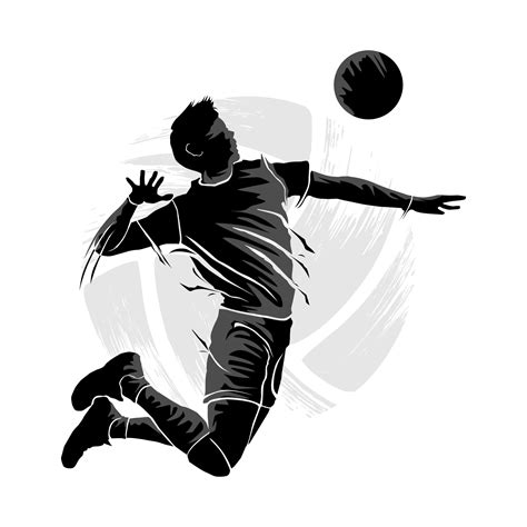 Silhouette Of Male Volleyball Player Flying To Hit The Ball Vector Illustration 11411407 Vector