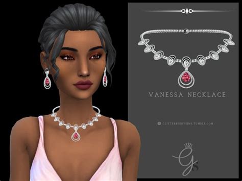 Vanessa Necklace Glitterberry Sims On Patreon In 2023 Sims Sims 4