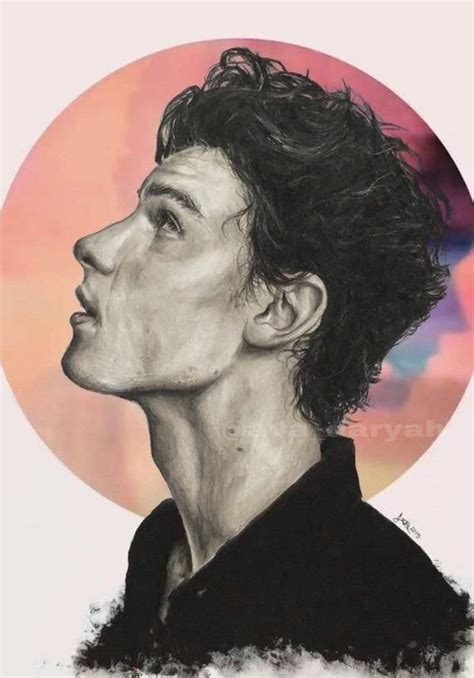 Shawn Mendes Print Original Crayon Handmade Portrait Printed On White