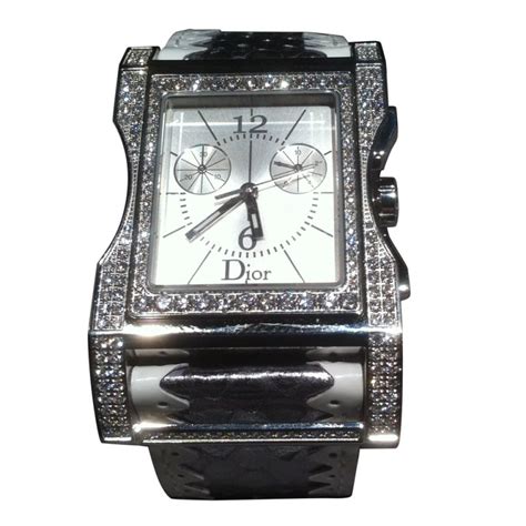 Christian Dior Diamond Encrusted Chronograph Wristwatch For Sale At 1stdibs