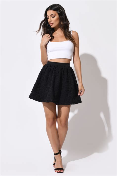 Cheap Black Skirt Lace Skirt Skater Skirt Black Skirt 14 Tobi Us