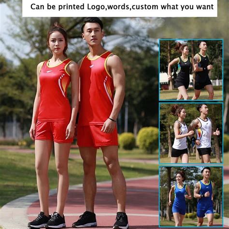 2018 women men sport suits marathon vest shorts racing clothing track and field clothing jogging