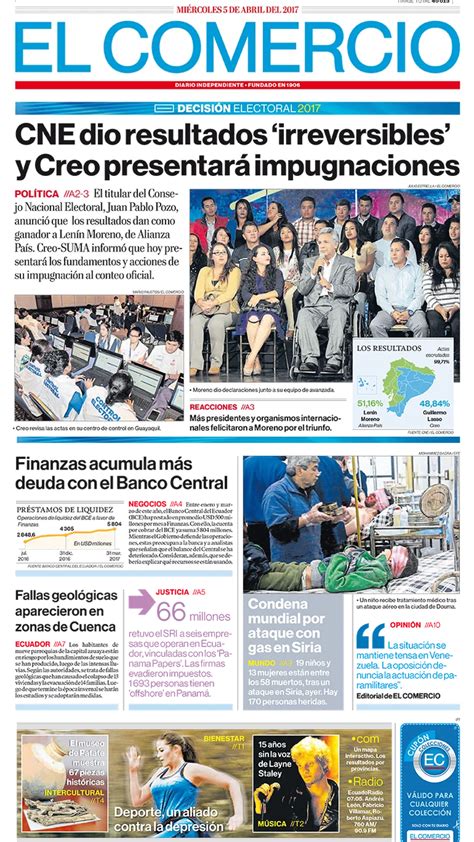El Comercio Ecuador Miércoles 05 De Abril De 2017 Infobae