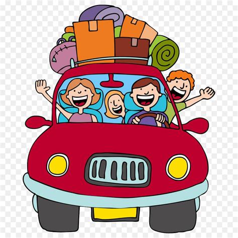 Vacation Road Trip Cartoon Clip Art Happy Driving Png Download 1000