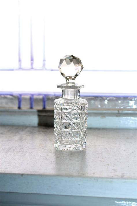 Vintage Cut Crystal Perfume Bottle Dresser Jar