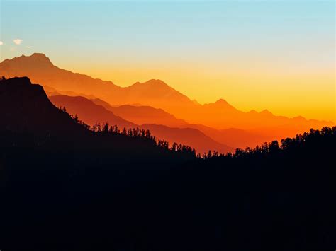 1400x1050 Mountains Silhouette 1400x1050 Resolution Wallpaper Hd