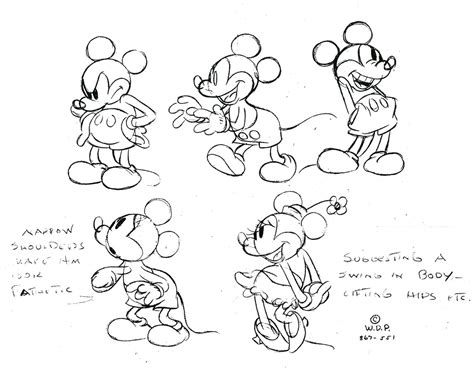 Mickey Mouse Model Sheets Traditional Animation