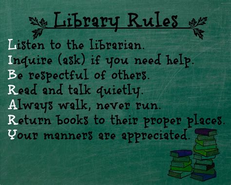 For My Library Library Rules Librarian Being Appreciated