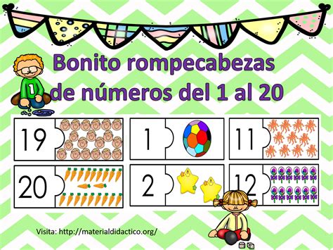 Rompecabezas De Numeros Del 1 Al 20 Para Imprimir