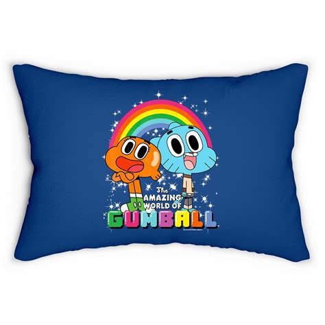 Cn The Amazing World Of Gumball And Darwin Rainbow Portrait Lumbar Pillow