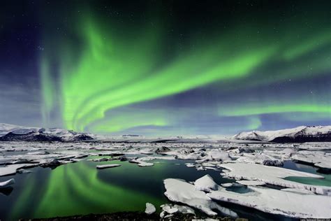 Aurora Borealis Northern Lights Photographed Above Iceland Pictures