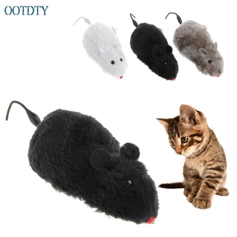 Купить Классические игрушки New Clockwork Wind Funny Running Mouse Rat Move Tail Cat Kitten