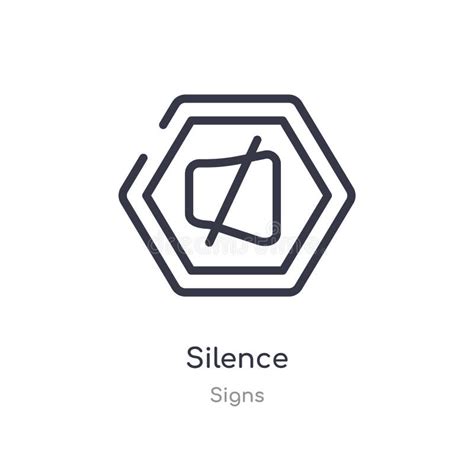 Silence Outline Icon Isolated Line Vector Illustration From Signs