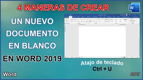 CÓmo Crear Un Nuevo Documento En Blanco 🪖 En Word 2019 Jerry Rv Youtube