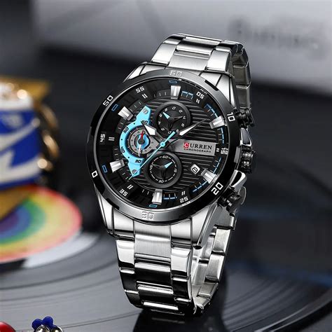 Curren Mens Fashion Waterproof Sport Quartz Chronograph Wristwatch