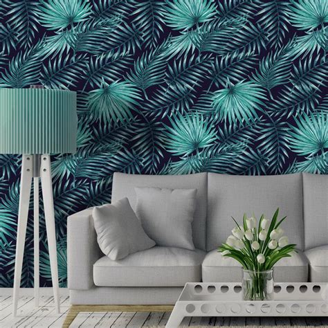 Palm Leaves Removable Wallpaper Pattern Peel And Stick Wallpaper