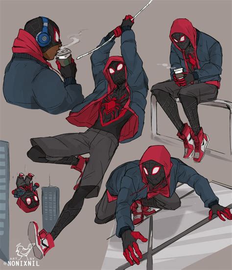 Miles Morales In “into The Spider Verse” Spiderman Artwork Marvel