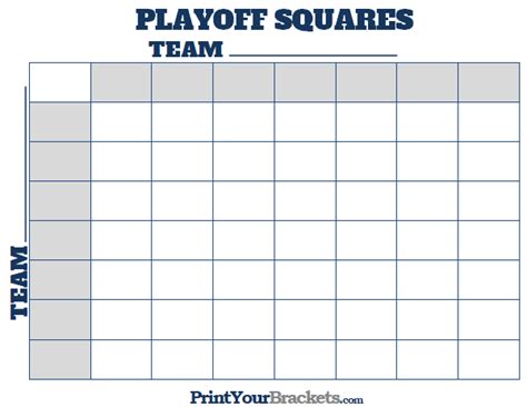 Printable Nfl Playoff Squares Football Office Pool