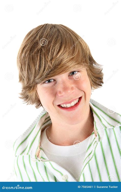 Smiling Teen Boy Stock Image Image Of Attractive Hair 7565461