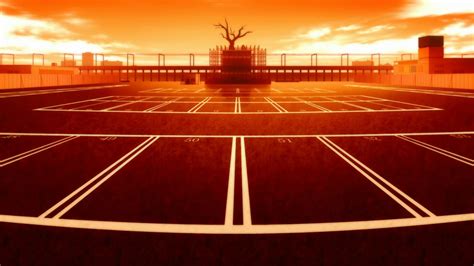 Wallpaper Monogatari Series Anime Tennis Court Structure Arena