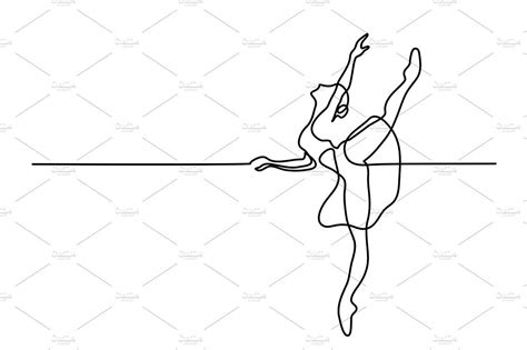 Ballet Dancer Ballerina Line Art Drawings Abstract Line Art