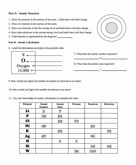 Bohr Model Practice Worksheet Answer Key