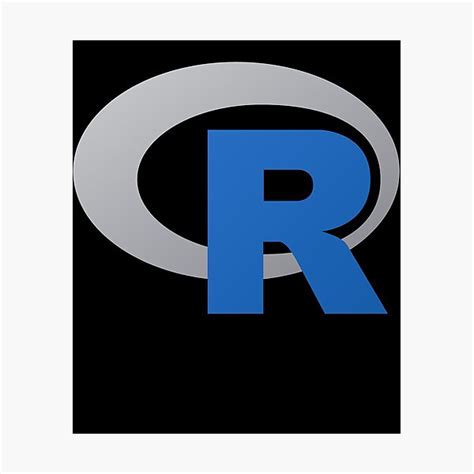 Lámina fotográfica Nerdy R Logo Lenguaje de programación informática para estadísticas y