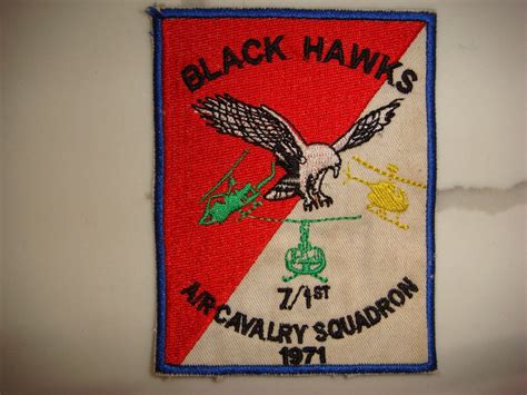 Us 7th Sq 1st Air Cavalry Regiment 1971 Black Hawks Vietnam War