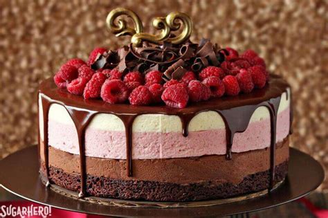 This link is to an external site that may or may not meet accessibility guidelines. Chocolate Raspberry Mousse Cake - SugarHero