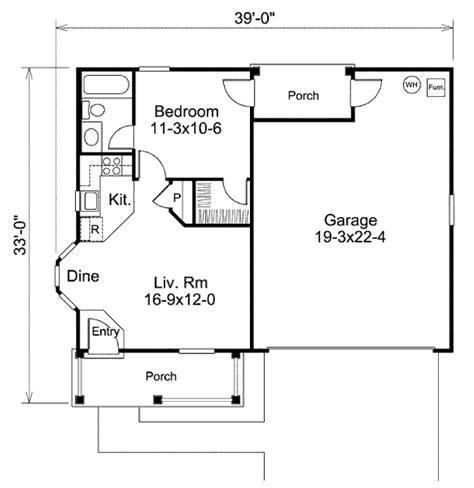 Cottage Style House Plan 1 Beds 1 Baths 496 Sqft Plan 57 400