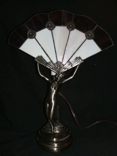 Details About Art Deco Vintage Ribbed Glass Column W Brass Accent Lamp Hollywood Regency Style