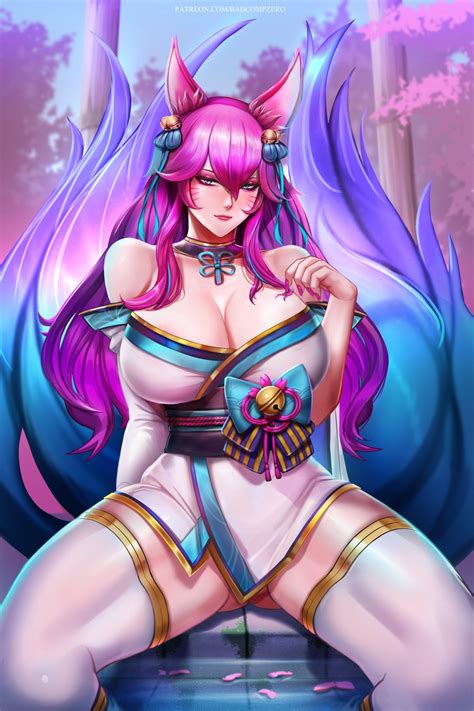 Badcompzero Ahri League Of Legends Spirit Blossom Ahri League Of