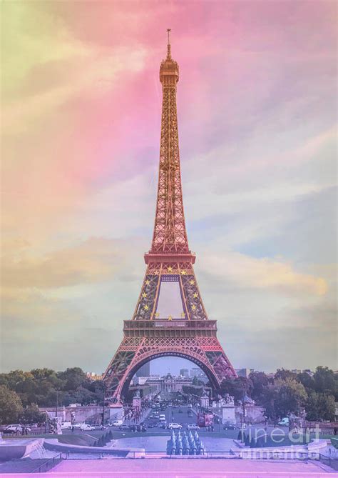 Eiffel Tower Mixed Colors Bright Photograph By Chuck Kuhn