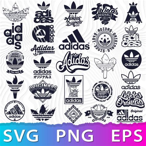 Various Logos And Emblems For The Adidas Brand On A White Background
