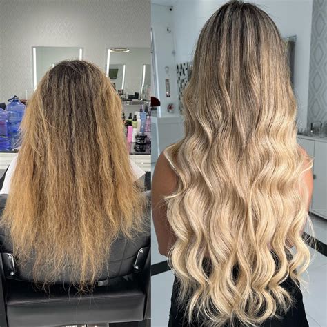 Keratin Fusion Hair Extensions Before And After Beauty Locks Hair