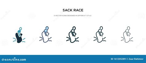 Sack Race Icon In Different Style Vector Illustration Two Colored And