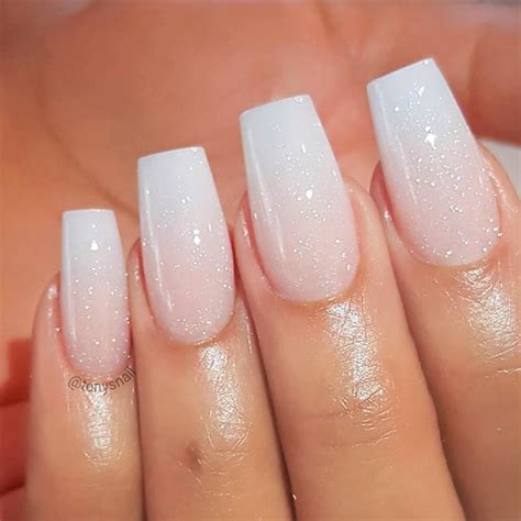 Milky White Acrylic Nails With Glitter 1628 Staypolished91 1 583