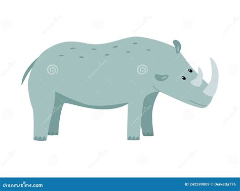 Rinocerontes Africanos Lindo Dibujo Vectorial De Dibujos Animados